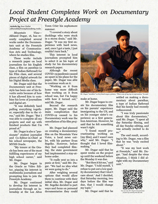 Article by Akhand Dugar